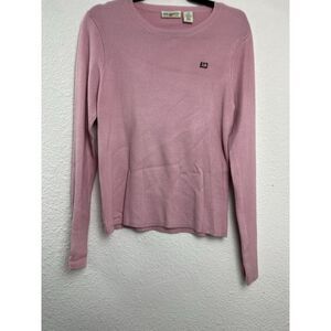 Vintage Ralph Lauren Polo Jeans Co. Sweater Womens Large Pink L American Flag‎